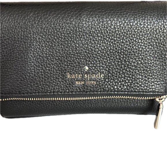 Kate Spade Leila Mini Zip Leather Crossbody Bag in Black NWT $329 - Picture 5 of 12